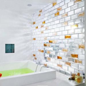 Quality Customized Hot Melt Glass Brick Blocks Bubble Wall Partition Project Landscape for sale