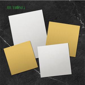 China MDF Square Disposable Cake Board White And Gold Color on sale