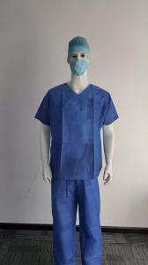 China S&J SMS Disposable Medical Scrub Suit Surgeon Suit Two Pieces Short Sleeve doctor dentist uniform scrubs on sale