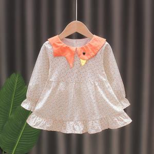 China Little Girl Long Sleeve Cotton Floral Dresses Spring Children'S Clothing on sale