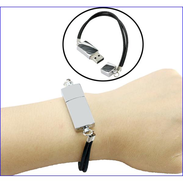 Wristband Design 8GB Thumb Drive PU Leather Rectangle Type Pen Drive