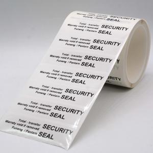 Quality White 65um 1mil Gloss Full Transfer Tamper Evident Security Labels For VOID for sale