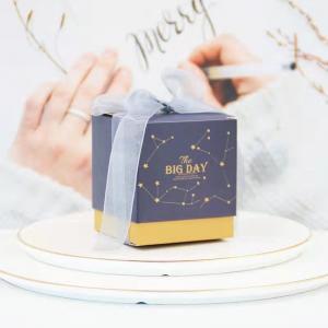Quality 128gsm To 350gsm Wedding Favor Cake Box Bridal Shower Gift Boxes With Silk for sale