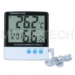 China HTC-2 outdoor and indoor used humidity and temperature meter with probe and clock on sale