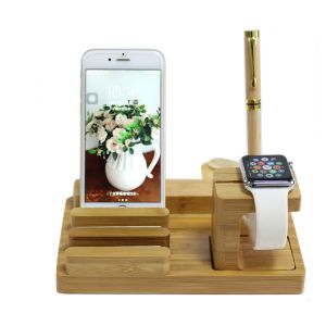 Buy cheap Multi - Function Wooden Mobile Charging Station 100% Nature Bamboo Material Made from wholesalers