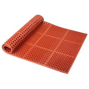 Quality Lightweight Restaurant Rubber Floor Mat With Drainage Holes, Anti-Fatigue Mats, Red, T30 Competitor for sale