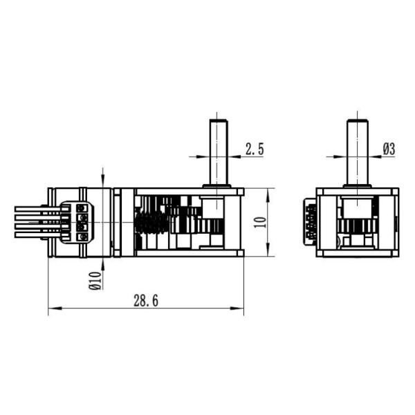 18° Degree Step Angle 10mm Micro Stepper Motor With Worm Gearbox