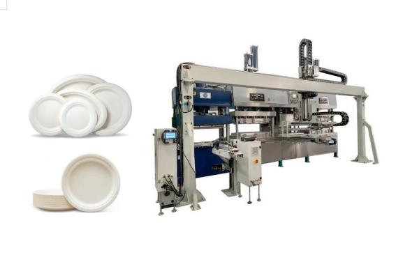 Buy Bamboo Pulp Auto Tableware Making Machine With Robot Arms And Stacking Robot at wholesale prices