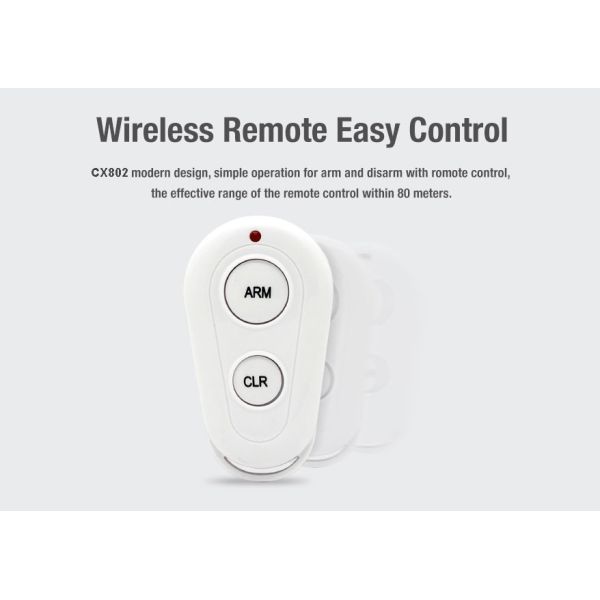 Smart Wireless PIR Motion Sensor Wall or Stand Alarm with Wireless Remote CX802