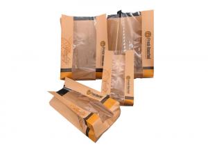 China Recycled Greaseproof Food Grade Kraft Paper Bags Press Varnishing ODM Service on sale