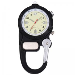 Quality Fob Nurse Pocket Watch Carabiner Clip Watch Black Climb Mountain Outdoor Sports Watches LED Light Pocket Blue Clock for sale