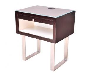 Quality Bedroom Solid Wood Night Stand For 5 Star Hotel / Metal Frame Bed Side Tables for sale