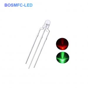 Quality Bi Color 3mm Through Hole LED Multifunctional 20mA Red Green Light for sale