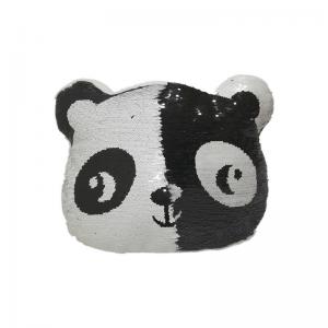 China 2D Flip Sequin Panda Plush Pillow Cushion Memory Foam 32CM 16 Inch on sale