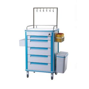 China ABS material medical dispensing cart blue with wheels movable on sale