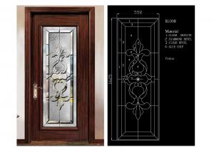China Classical Color Door Art Glass Panels Thermal Sound Insulation Various Shape on sale