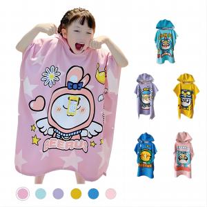 Quality Soft Microfiber Beach Towel And Bathrobe Poncho For Kids for sale