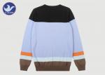 Multicolor Geometric Pattern Mens Long Knit Sweater , Pullover Mens Casual