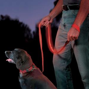 Quality Red 5 Feet Long LED Pet Leash , Light Up Dog Leash OEM ODM Available for sale