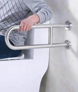 Quality 304 Stainless Steel U Shaped Grab Bars , Anti Slip Bathroom Safety Rails for sale