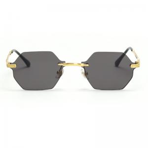 Quality UV400 Stylish Polarized Sunglasses Elegant Irregular Lens Women Rimless for sale