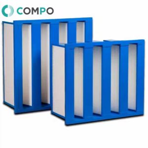 Buy cheap HVAC System ABS V Bank Filter Pleated HEPA Air Filters With Plastic Frame from wholesalers