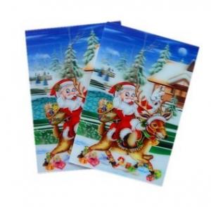 Quality PLASTIC LENTICULAR Christmas Greeting Cards 3D lenticular postcard 0.45 mm PET 3d postcard Animation effect postcard for sale