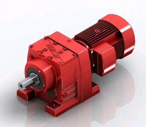 Quality Bevel Helical Geared Motor Speed Reductor With Shaft Red Power Transmission Parts for sale