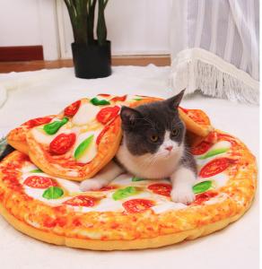Quality Pizza Cat Bed Set Warm Dog Pad Winter Cat Blanket for sale