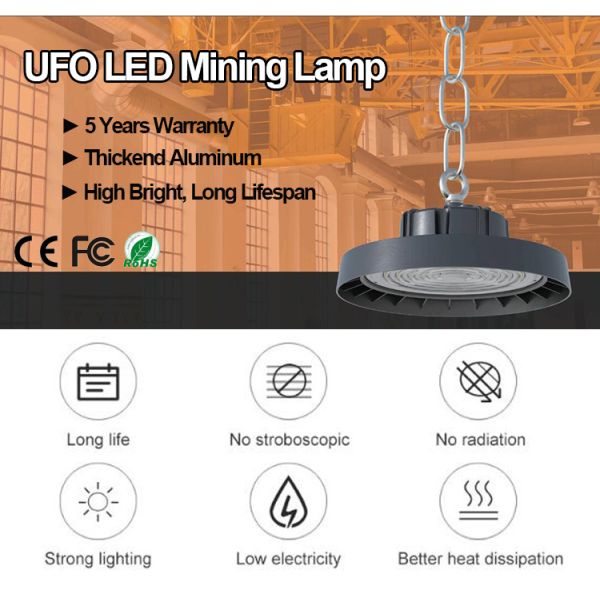 Isolated Driver UFO LED Mining High Bay Lights For Warehouse Logistic Center
