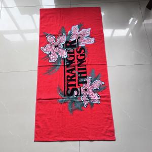 Quality Factory high quality 100% cotton with logo custom print terry beach towel for sale
