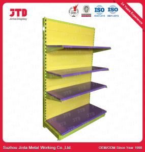 China 1.8m 0.9m Retail Store Display Rack 100kgs Black And Yellow Storage Shelves on sale