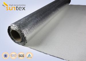 China Non Combustible Aluminum Foil Fiberglass Cloth 1.3mm Laminated Heat Insulation Shield 150C on sale