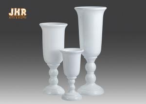 Quality Wine Cup Design Glossy White Fiberglass Planters Floor Vases Large Planters for sale