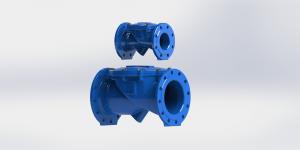 China EN12233 Ductile Iron Double Flange Check Valve With Rubber Coated Disc on sale