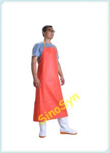 Quality FQQ1906 65dmm Orange Double-sided PVC Acid-Proof Apron Working Safty Protective Waterproof Apron for sale
