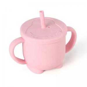 China LFGB Odorless Silicone Kitchen Product Baby Cup With Handles Leakproof on sale