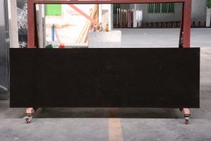 Quality Solid Surface Big Slab Artificial Quartz Stone Black Flooring Tile For Countertops for sale