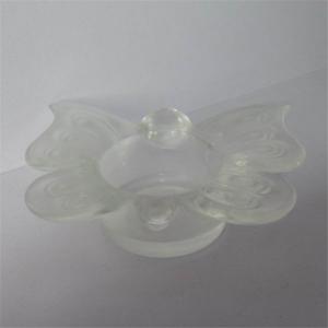 Quality flower shape glass craft crystal candle holder for sale
