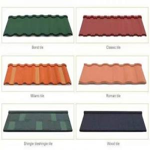 Quality Zinc Steel Galvalume Stone Coated Roofing Tile Light Weight 0.4mm 0.8mm for sale