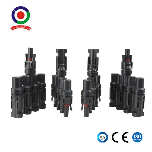 Buy 2 Pairs Solar Branch Connector T Type 1 To 4 MMMMF + FFFFM For Parallel Connection at wholesale prices