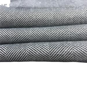 Quality Polyester Woolen Made for Fashion Uniform Winter Coat Herringbone Stripes Fabric for sale