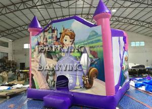 Quality Pink Castle Princess Inflatable Bouncer Slide Combo With 18 OZ Vinyl PVC Material for sale