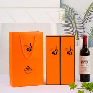 China Red Wine Biodegradable Paper Bag 33g Corrugated Beverage Packaging Box on sale