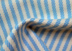 China Yarn Dyed Cotton Fabric / Blue And White Striped Fabric Custom Made Color on sale