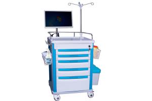 Quality Hospital Nurse Mobile Computer Laptop Medical Trolley Workstation Wireless Nursing Trolley Cart (ALS-WT08) for sale