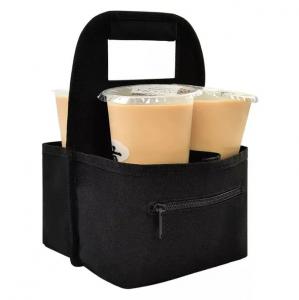 China Portable Tote Storage Coffee Delivery Bag , 10*7 Inch Custom Coffee Cup Sleeves on sale