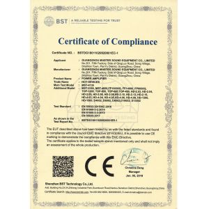 GuangZhou Master Sound Equipment Co., Limited Certifications