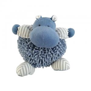 Quality Super Soft Hand Feeling Stuffed Blue Lovely Various Animal Fat Round Plush Hippo Toy for sale