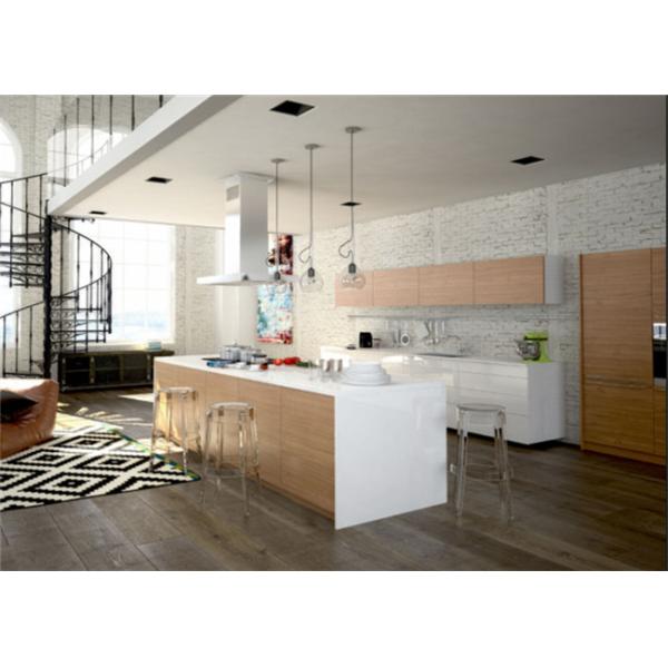 PRIMA Customized MDF Kitchen Cabinets With Good Green Color Laminate Finish